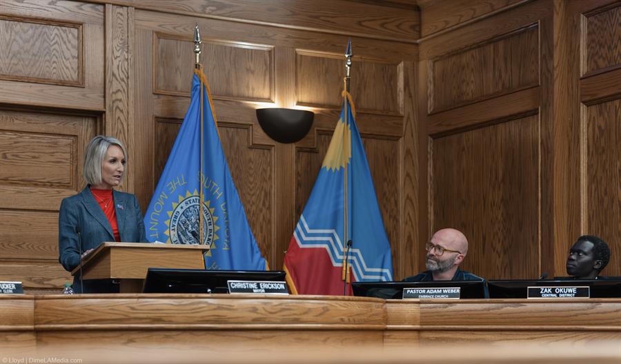 Christine Erickson mayoral inauguration photographed by Lloyd Duimstra, Sioux Falls SD
