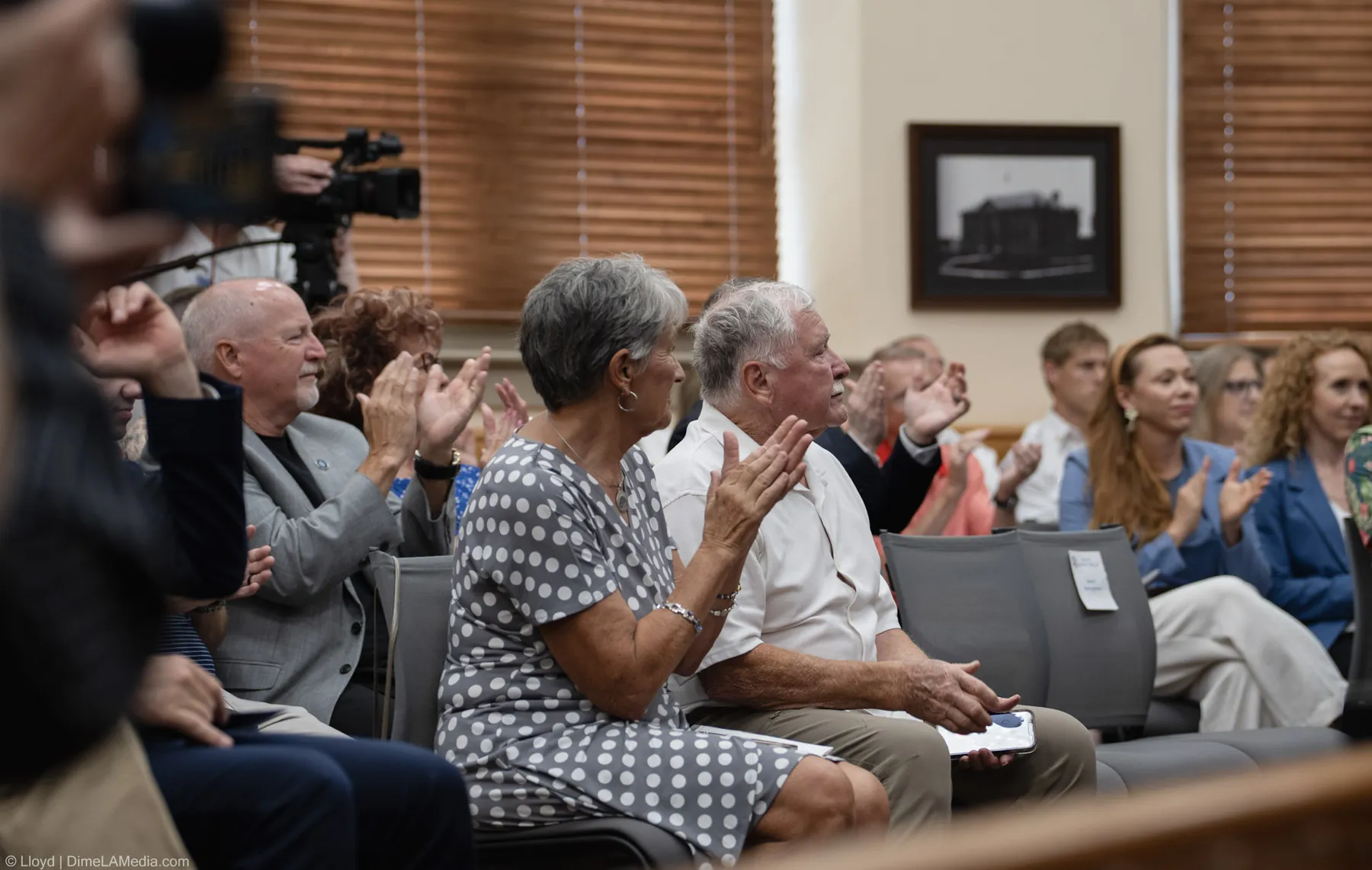 The chamber applauds as Christine Erickson is sworn in as mayor of Sioux Falls