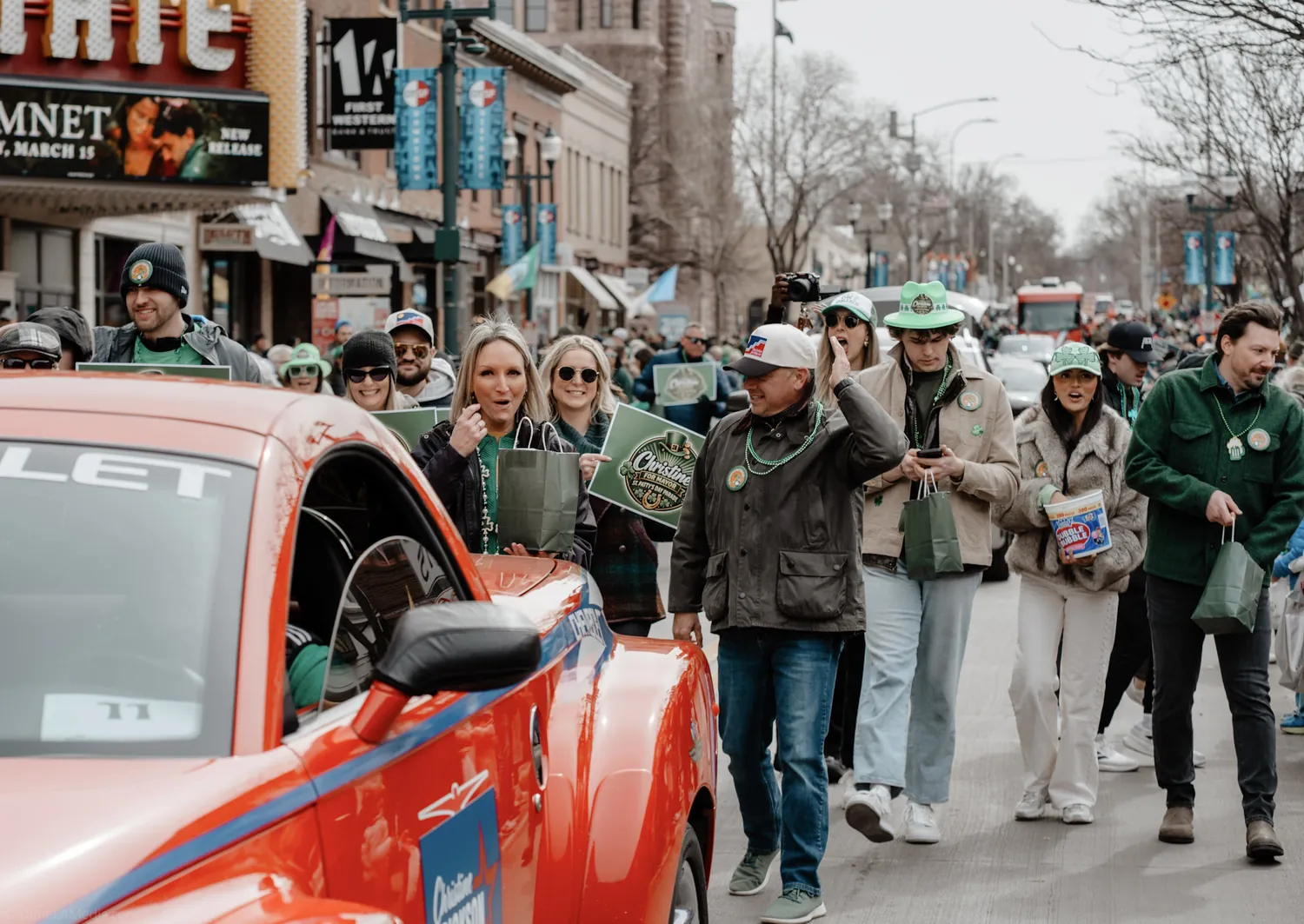 The parade crowd along the Christine Erickson campaign route in downtown Sioux Falls