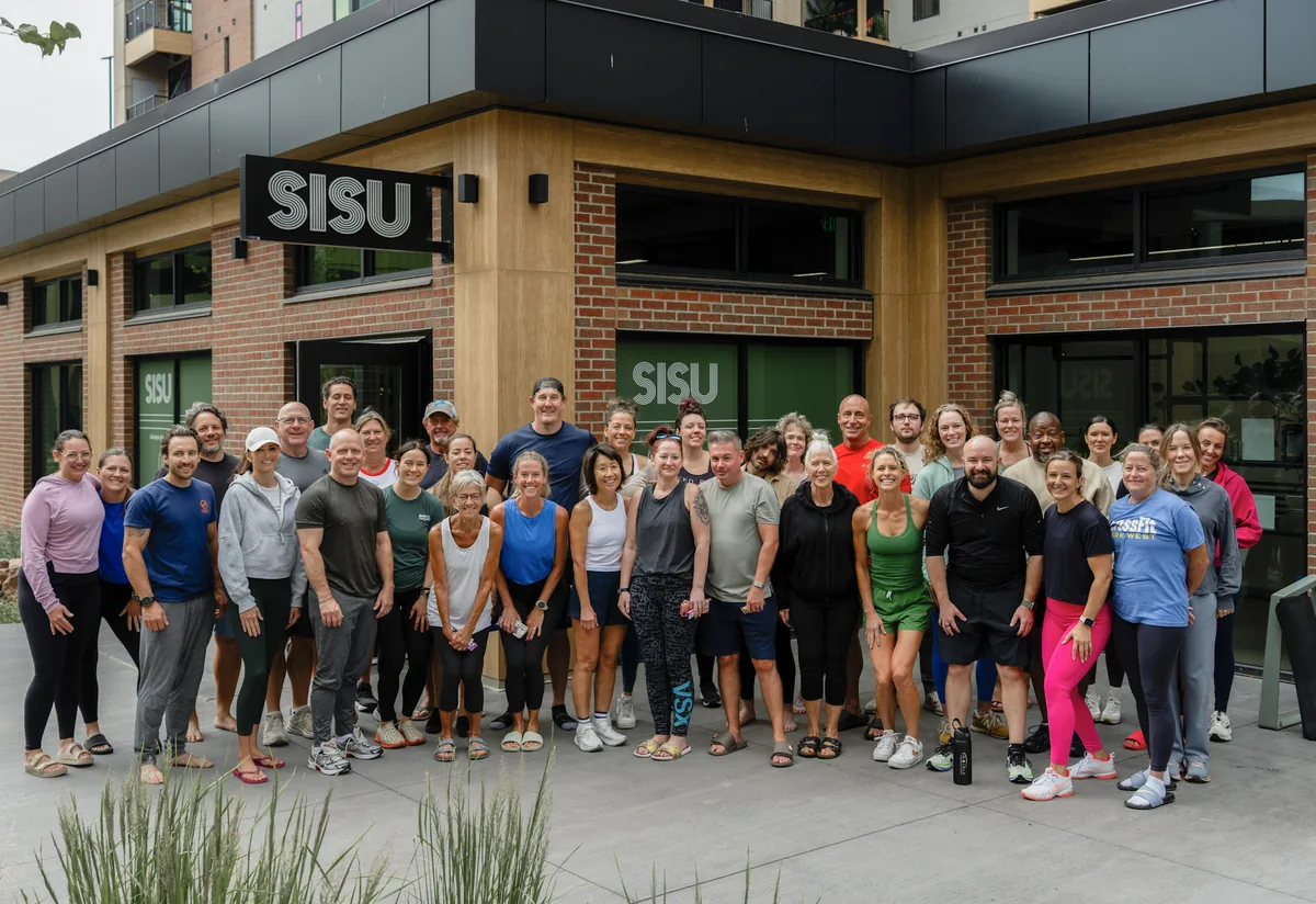 The full Kinstretch class gathered outside Sisu at Cherapa Place, photographed by Lloyd Duimstra, Sioux Falls SD