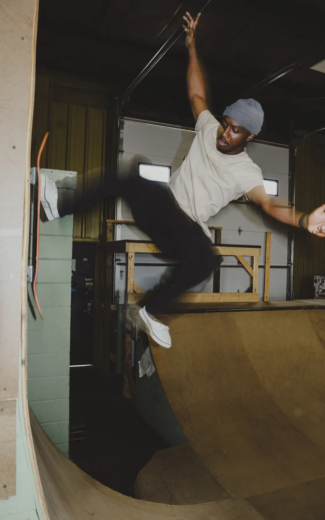 Indoor bowl session under warehouse lights