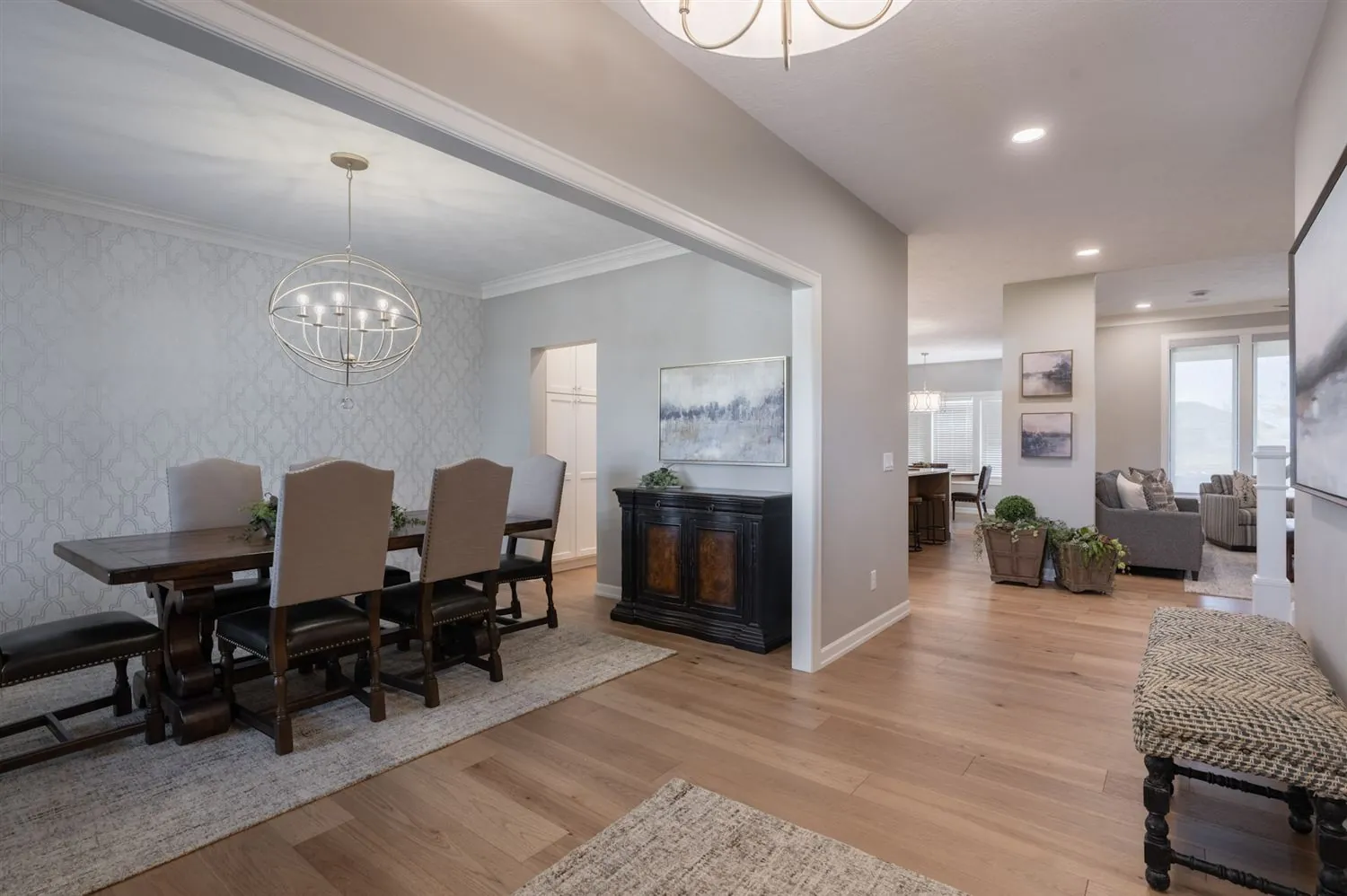 Dining area open to living room, real estate photography Sioux Falls SD